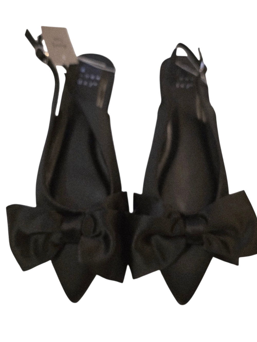 Black Bow Slingback Flats 6.5